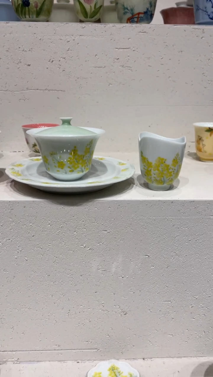 【闪购商品】油菜花盖碗+茶杯+壶承 哈哈哈哈