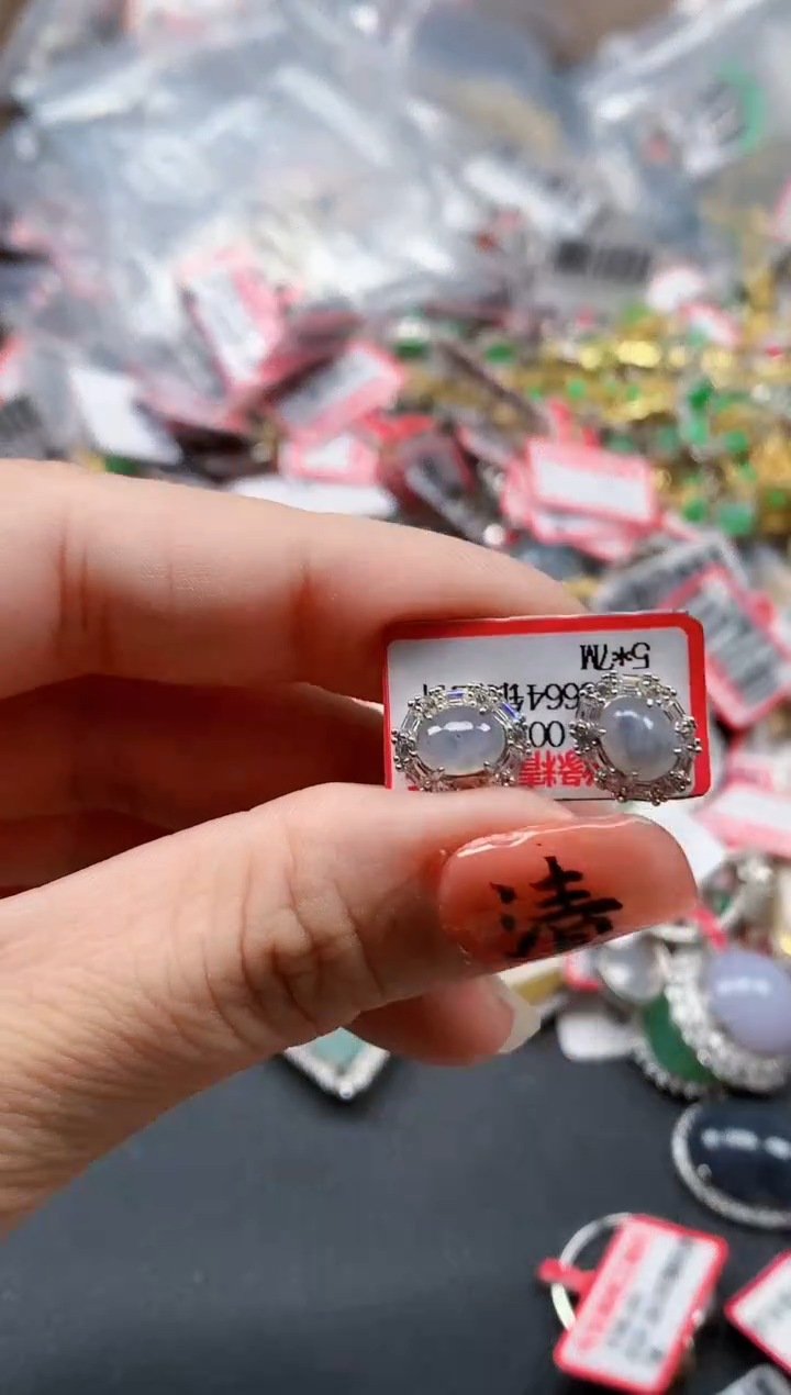 银S925镶嵌戒指翡翠天然A货缅甸翡翠