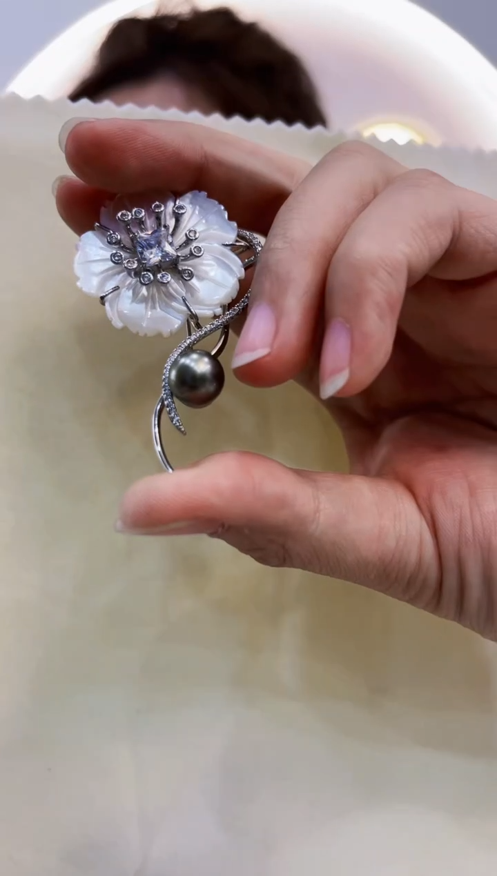 【闪购商品】海水珍珠胸针未镶嵌大溪地  9-10mm