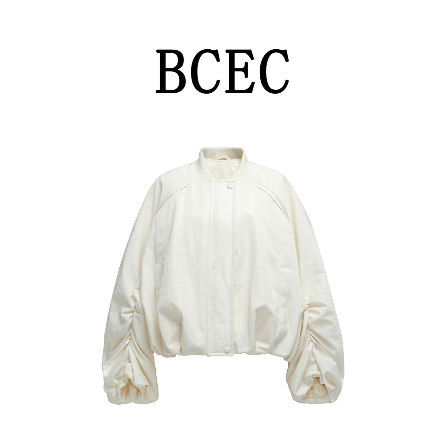 BCEC【官方专享】【巴黎画廊】白鸭绒短款经典棒球领羽绒服冬保暖外套