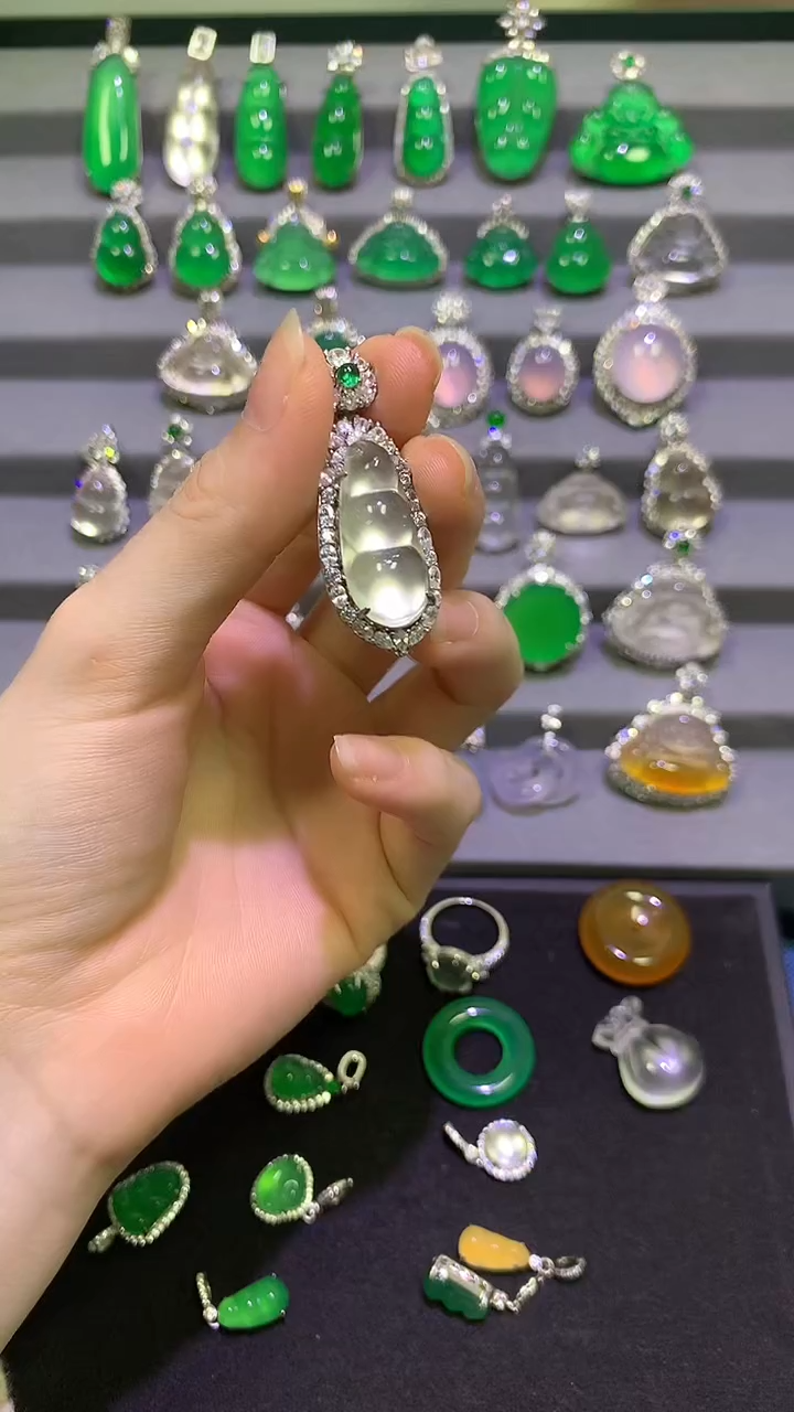 颈饰银S925镶嵌石英质玉1