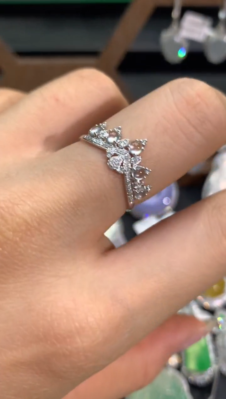 翡翠18K金镶嵌吊坠(不含链)戒指