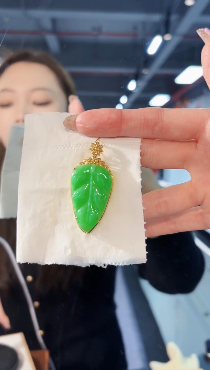 【闪购商品】翡翠颈饰18K金镶嵌缅料A货/支持复检/一件