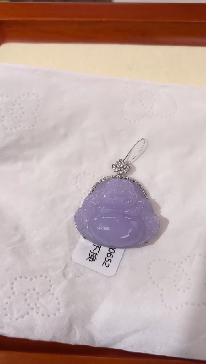 【闪购商品】翡翠颈饰18K金镶嵌天然缅甸a货翡翠