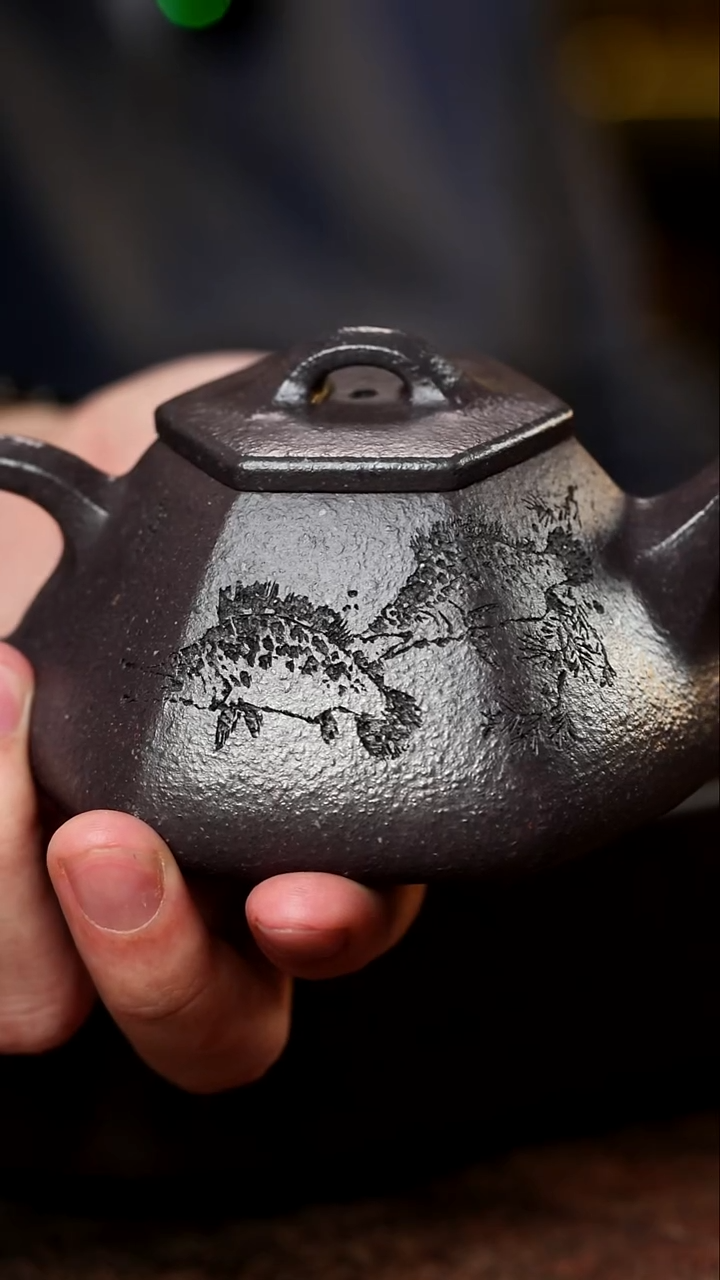 心舟石瓢 鳜鱼 陈宏林刻绘 54天青 190cc