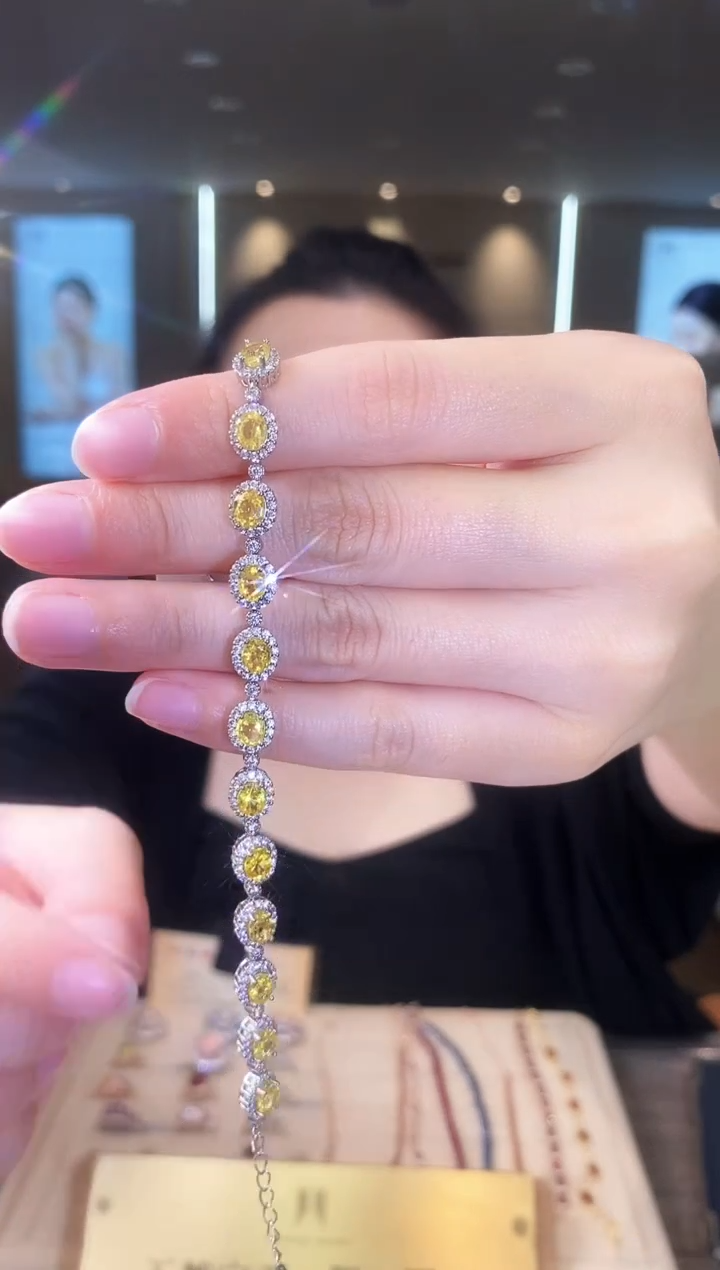 【闪购商品】蓝宝石手链银S925镶嵌09