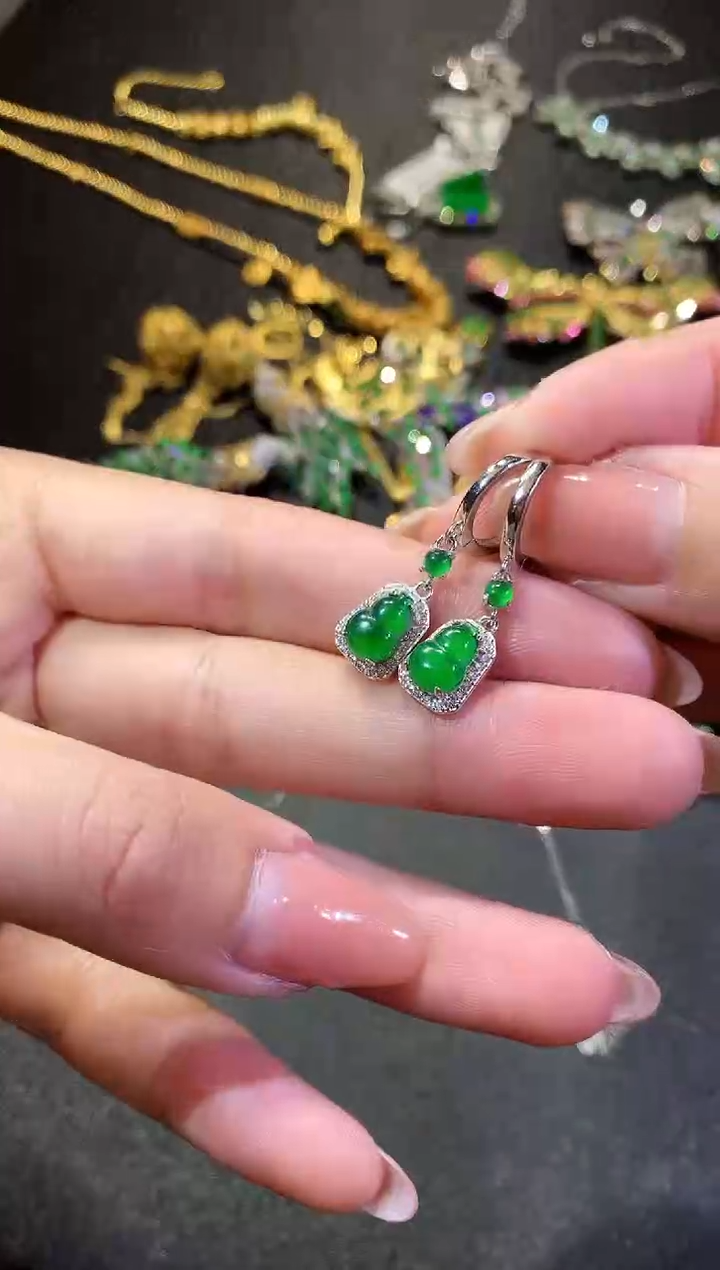 【闪购商品】翡翠耳饰银S925镶嵌271耳饰（多样性发货一件