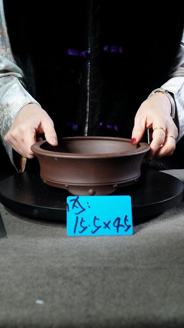 宜兴紫砂小花盆盆