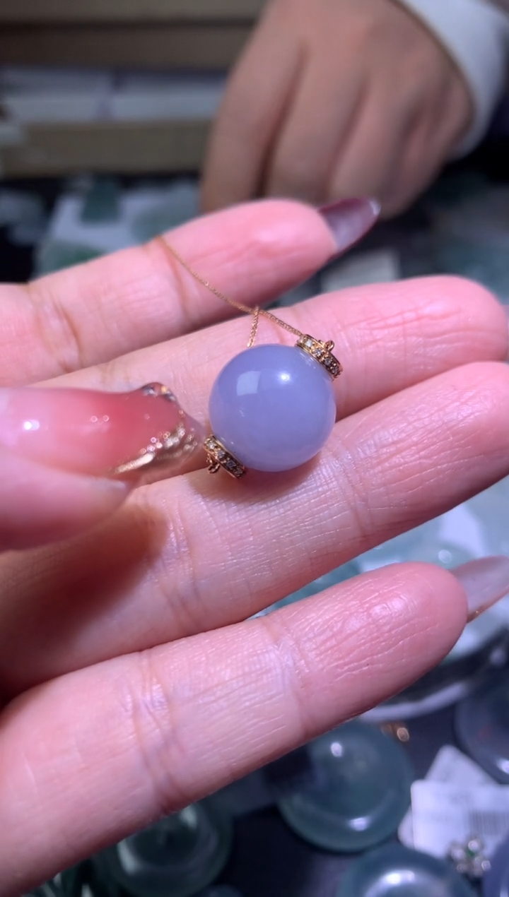 【闪购商品】翡翠颈饰18K金镶嵌净货