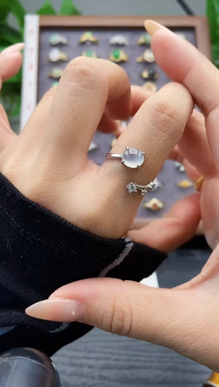 银S925镶嵌戒指翡翠12