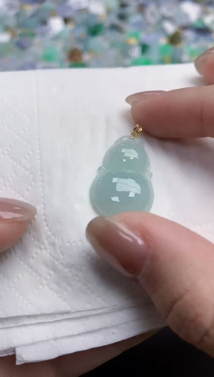 【闪购商品】翡翠颈饰18K金镶嵌天然缅甸翡翠A货