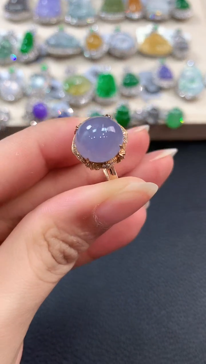 【闪购商品】翡翠戒指18K金镶嵌n2有色差