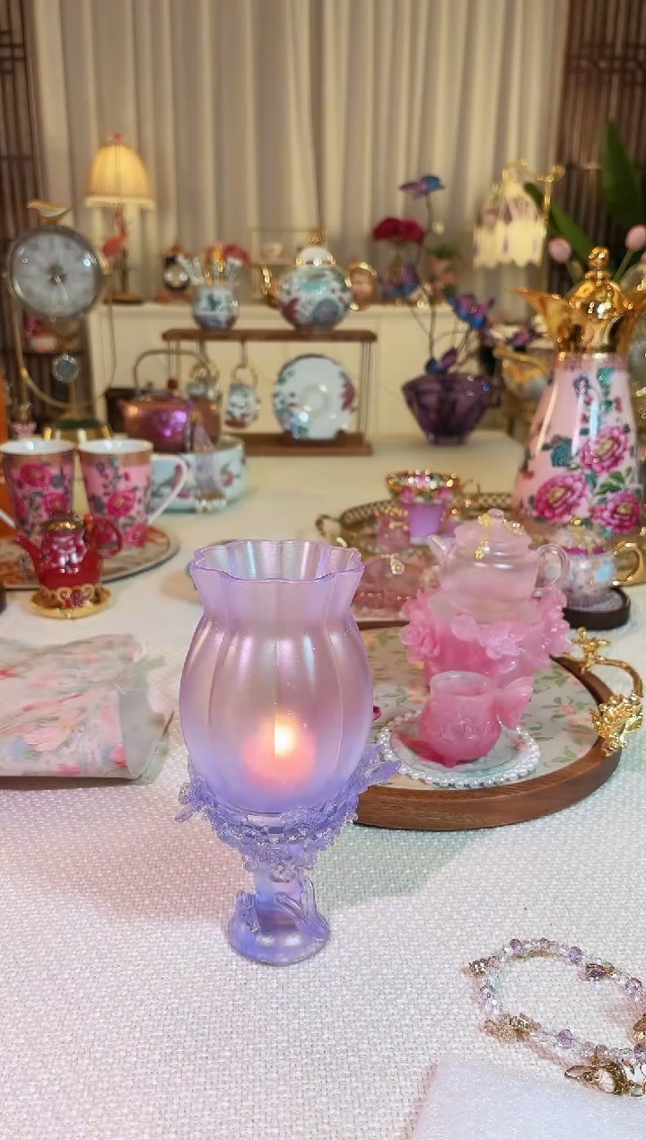 【闪购商品】瓷古法琉璃-福叠烛灯