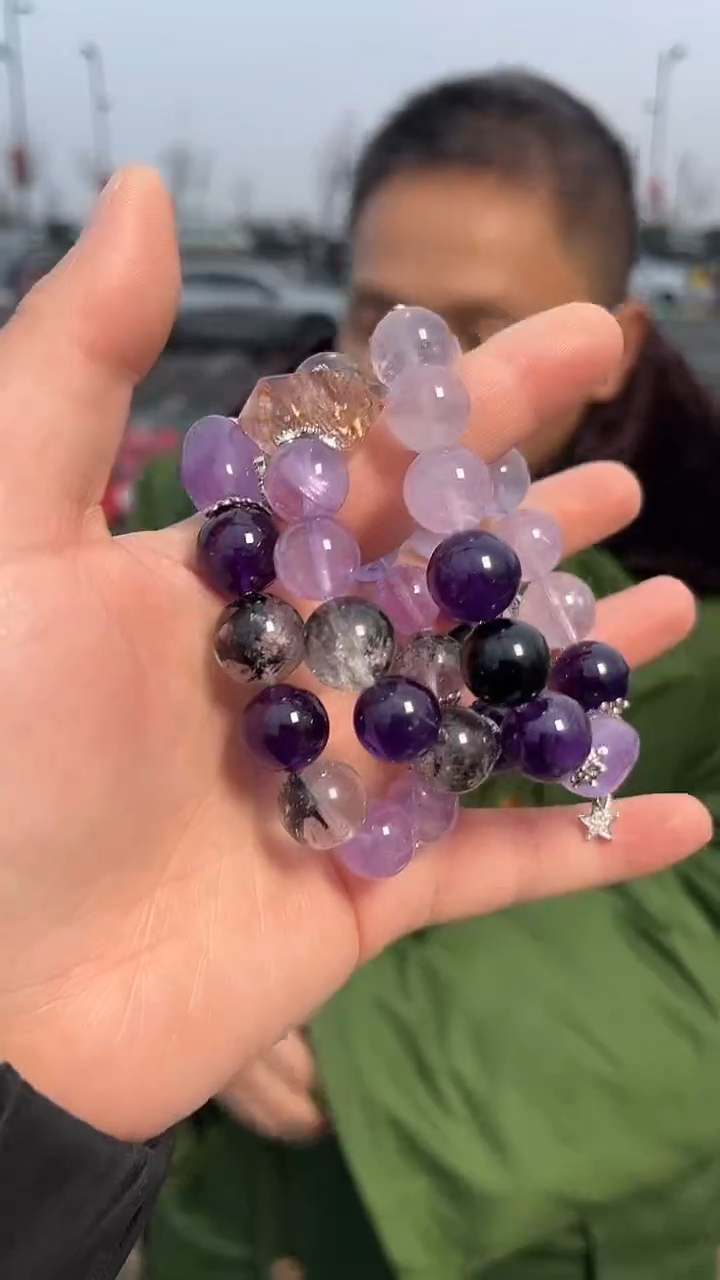 【闪购商品】紫晶手链未镶嵌天然DIY手串多样性发一13mm