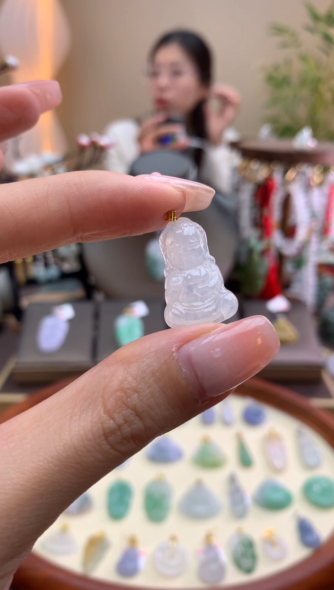 【闪购商品】翡翠颈饰18K金镶嵌宝宝佛