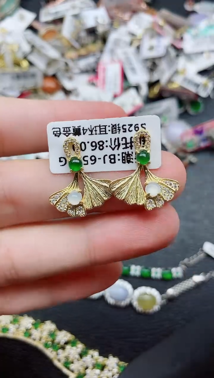 银S925镶嵌戒指翡翠1