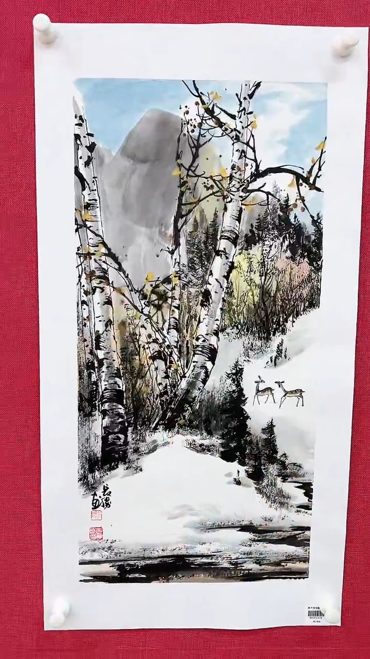 【闪购商品】绘画李长胜绘画2平尺白桦林