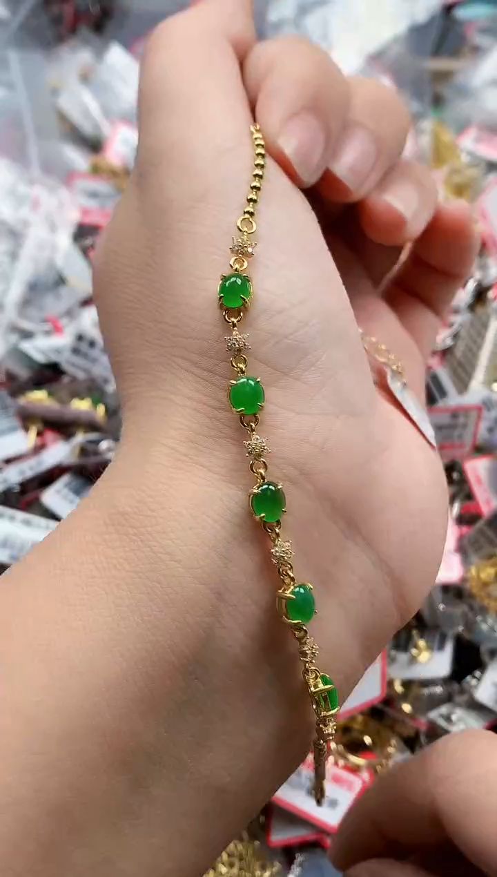 银S925镶嵌戒指翡翠天然A货缅甸翡翠