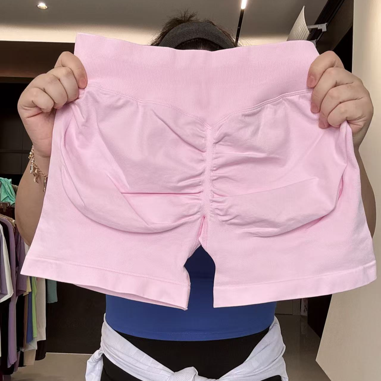 {断码特价}大码夏季无缝针织三分裤KZ-三分蜜桃裤