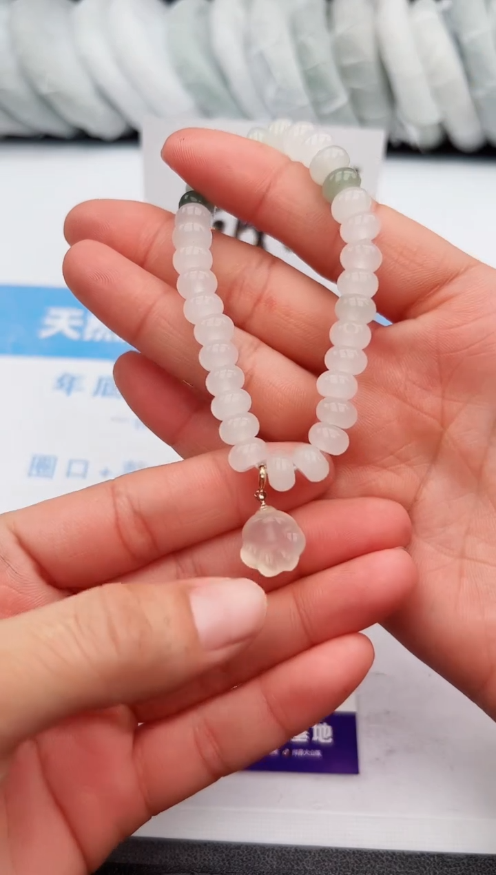 【闪购商品】石英质玉手镯未镶嵌算盘手链-猫爪