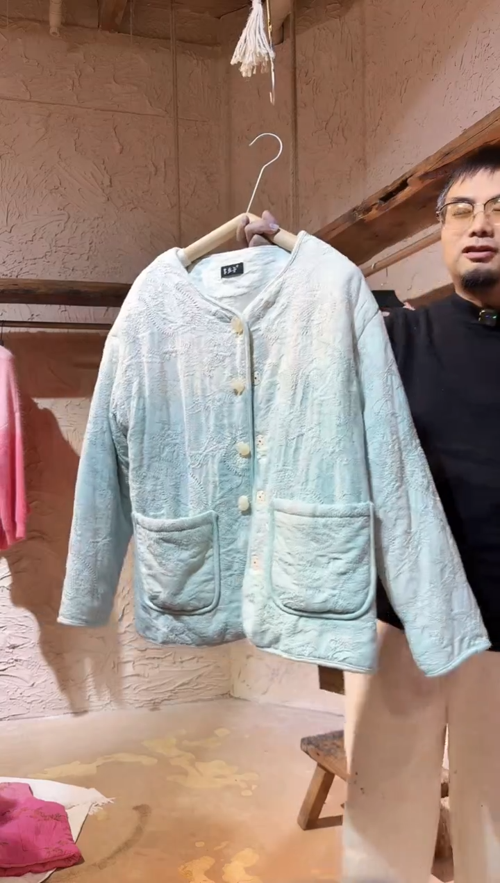 蓝染玉扣棉服11111