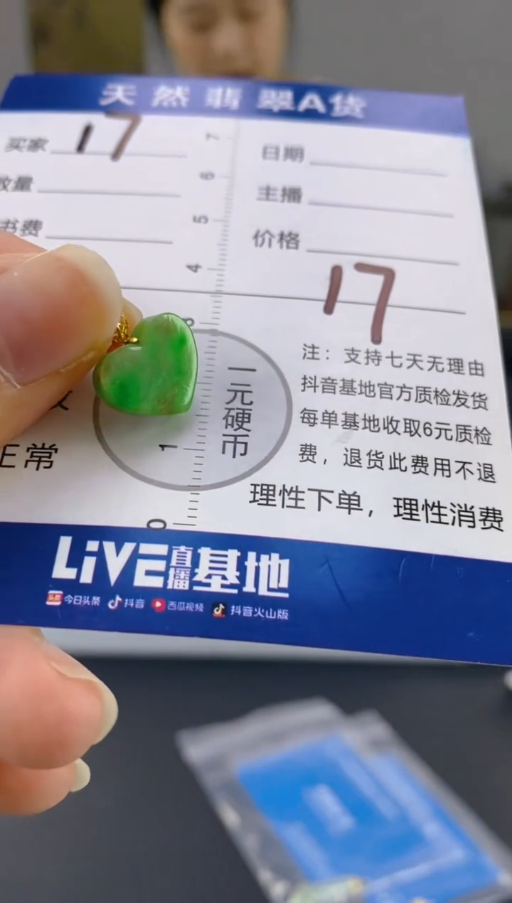 【闪购商品】翡翠颈饰18K金镶嵌天然A货翡翠  17