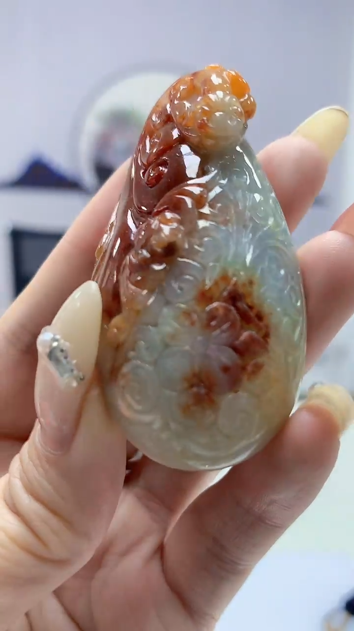 【闪购商品】定制翡翠未镶嵌5028DD-毛货挂件148