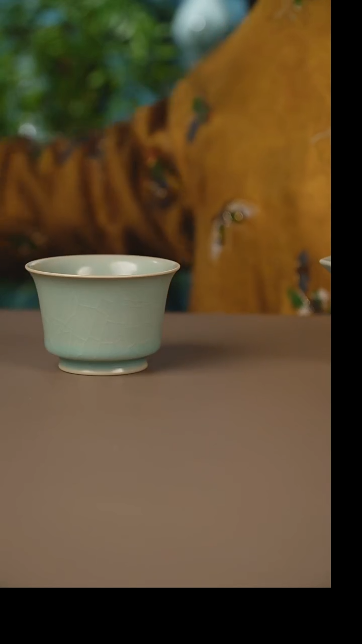 仿古天青马蹄杯一级