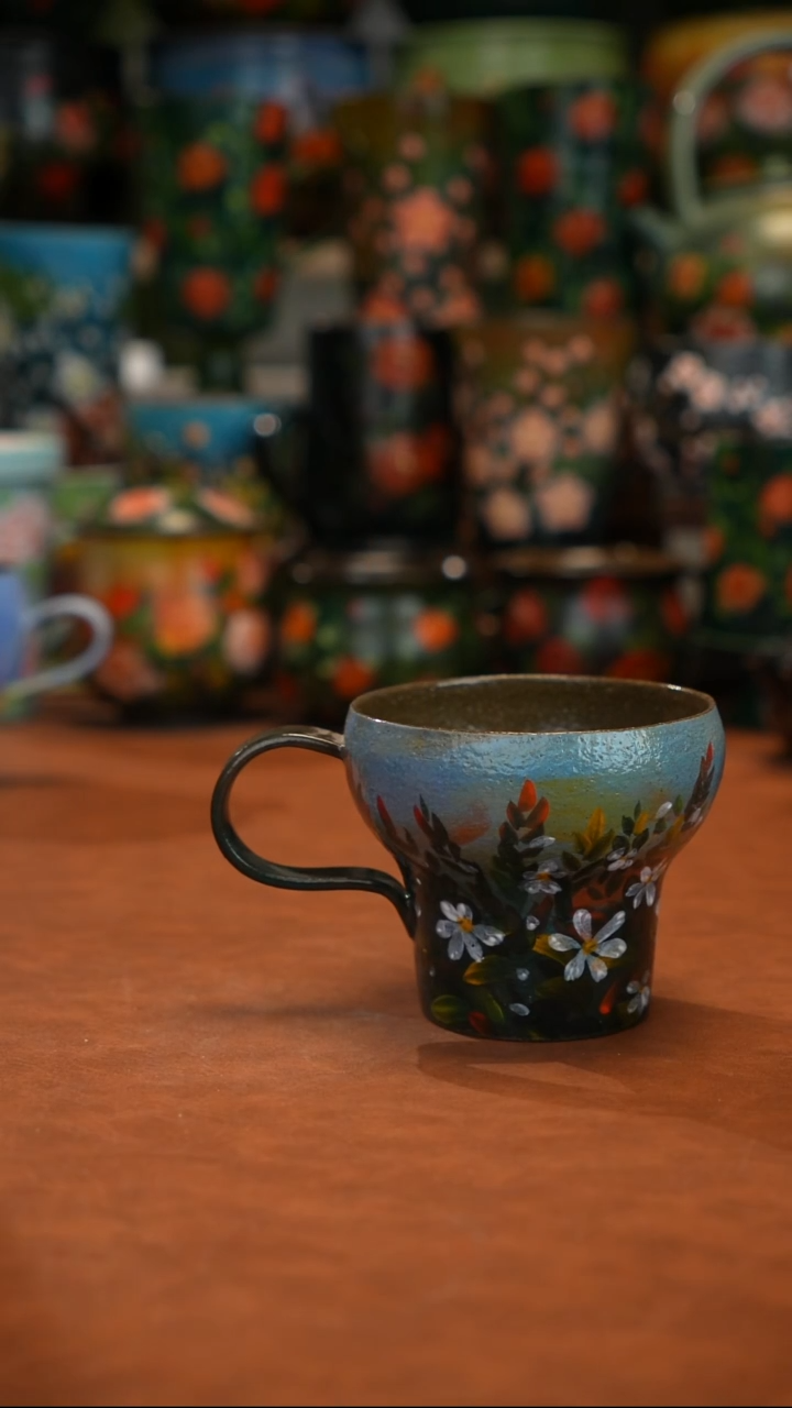 油画  釉下彩   杯子