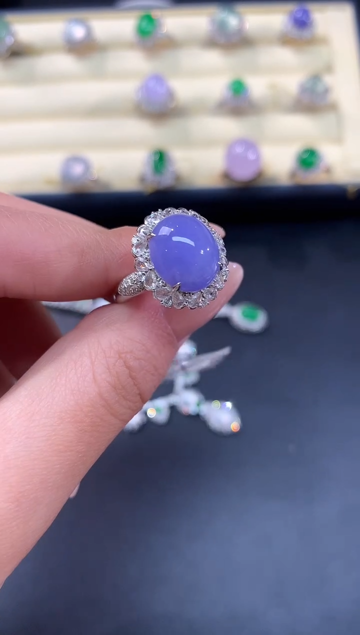 【闪购商品】翡翠戒指18K金镶嵌戒指A300|28000