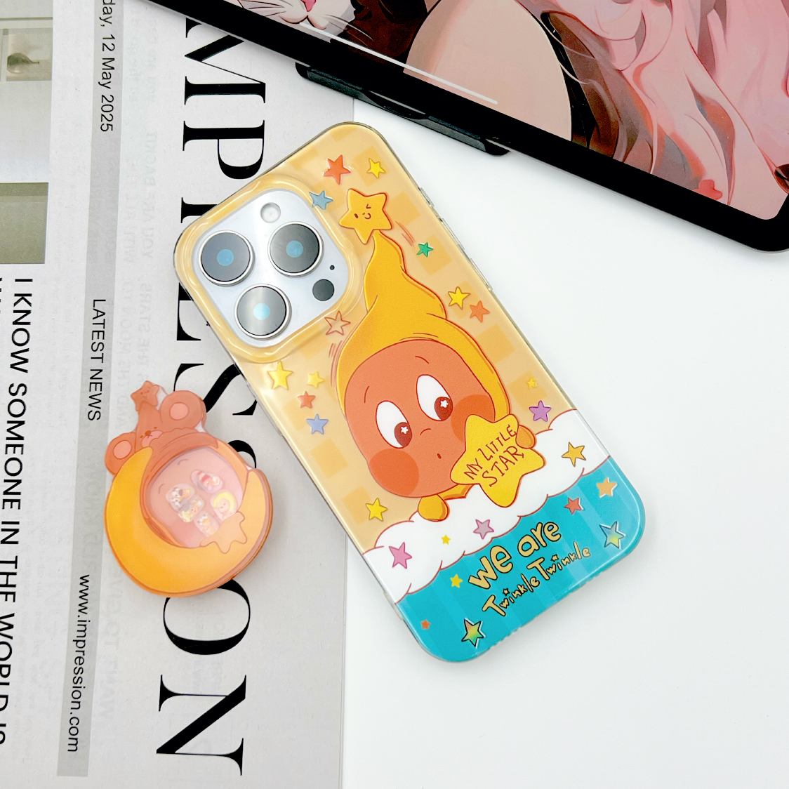 IMD手机壳盖被睡觉星星小人适用苹果17iPhone16华为小米oppovivo