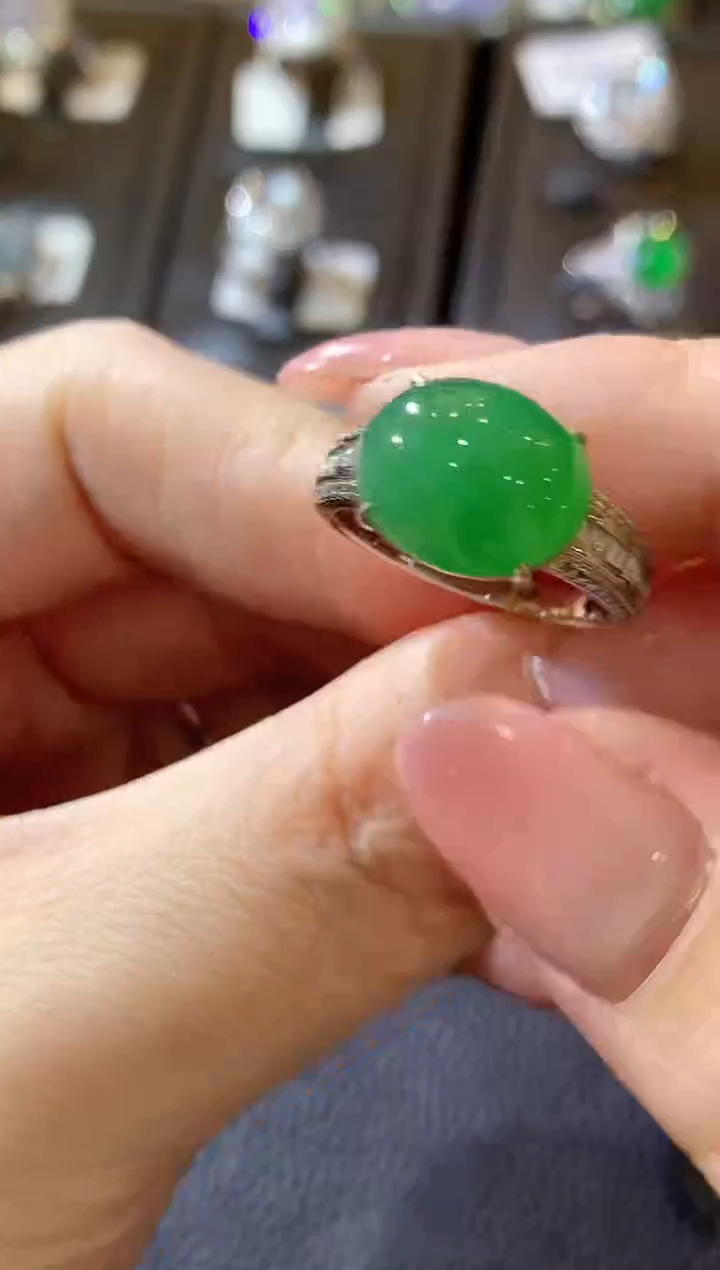 【闪购商品】翡翠戒指18K金镶嵌D39 翡翠