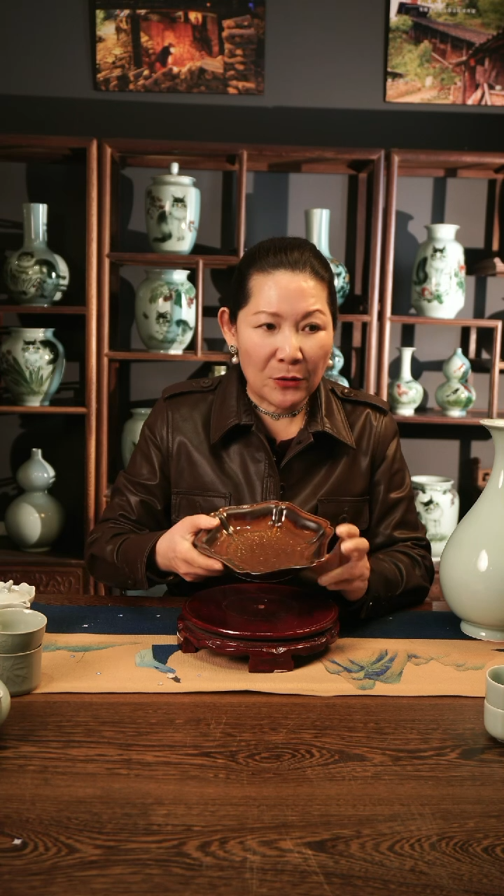 【闪购商品】青瓷 草木灰 六方 壶承