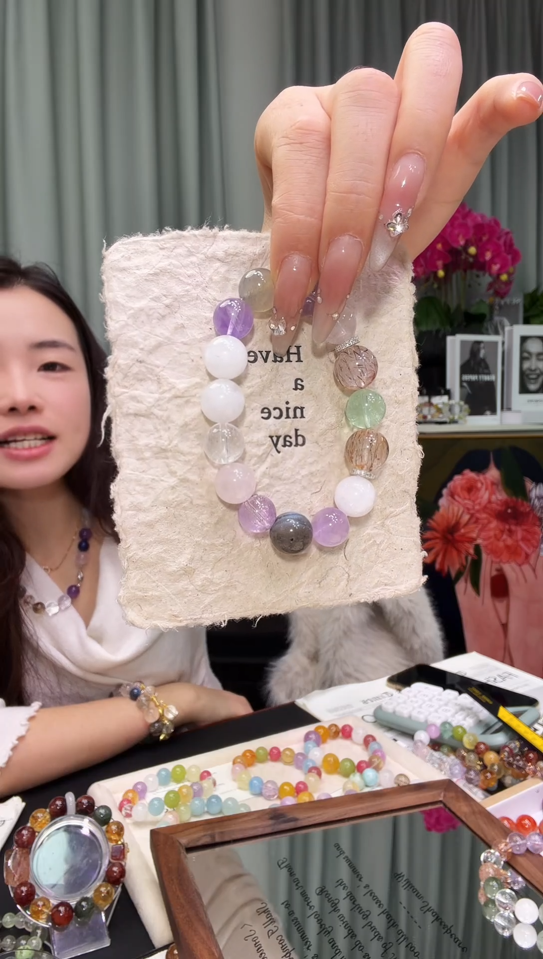 未镶嵌手链水晶白手串