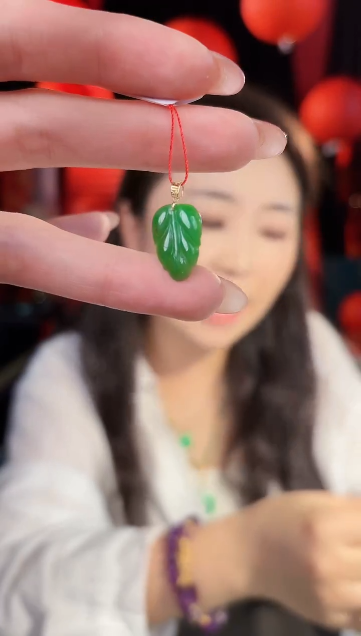 【闪购商品】翡翠颈饰18K金镶嵌缅料A货/支持复检/一件