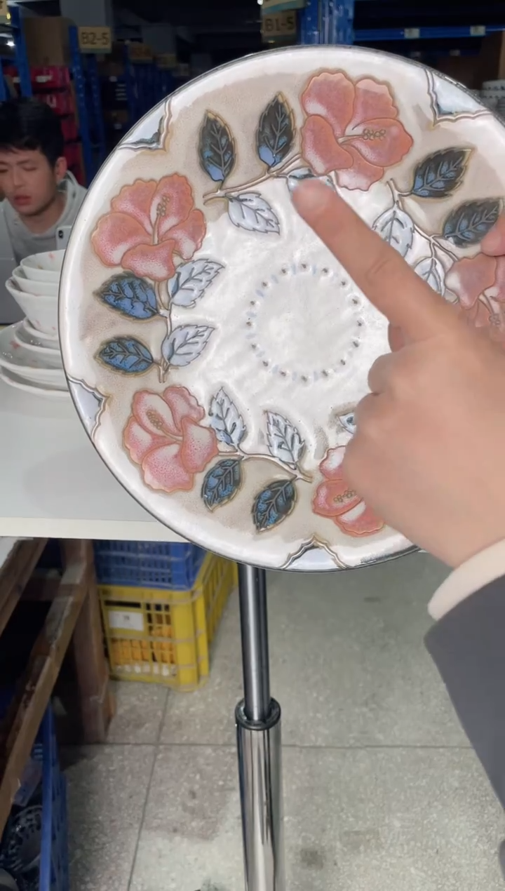 陶瓷冲绳玫瑰11英寸平盘