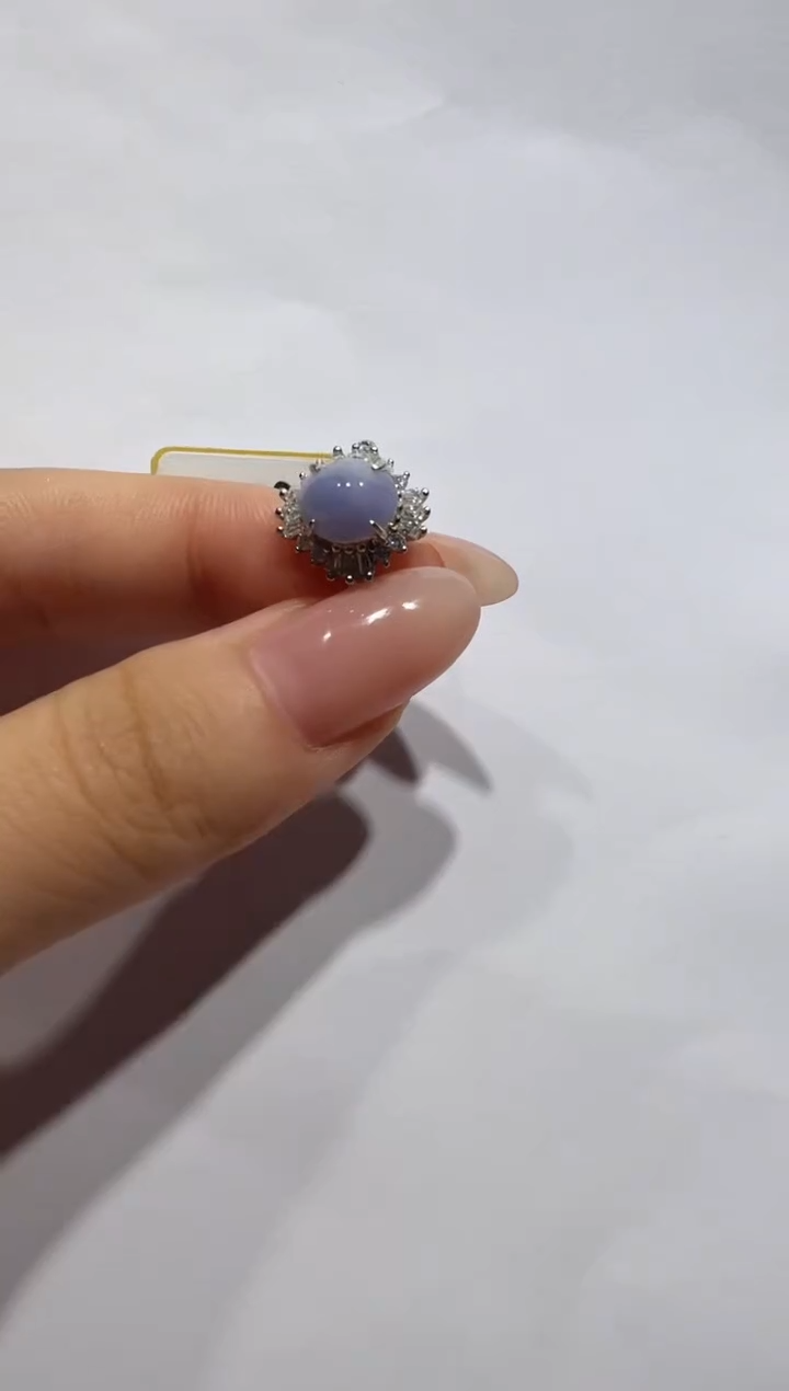 银S925镶嵌戒指翡翠925银镶缅甸A货翡翠戒指