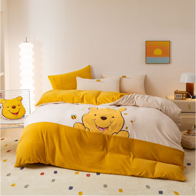 【晴美】全消光绣花牛奶绒四件套-全系列