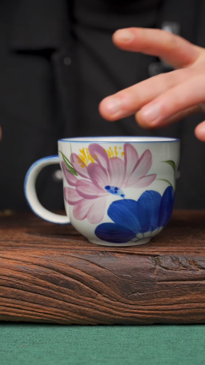 【闪购商品】瓷片80寻一缕瓷香杯釉下手工手绘瓷器