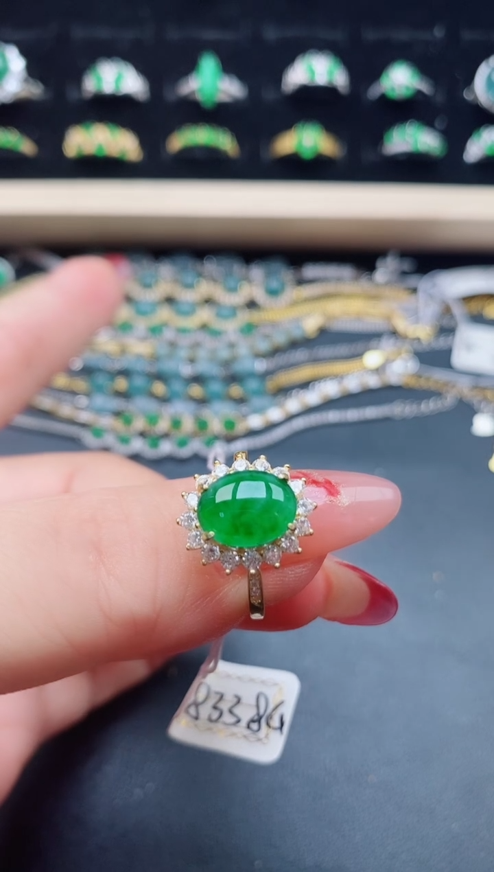 【闪购商品】翡翠戒指银S925镶嵌321312