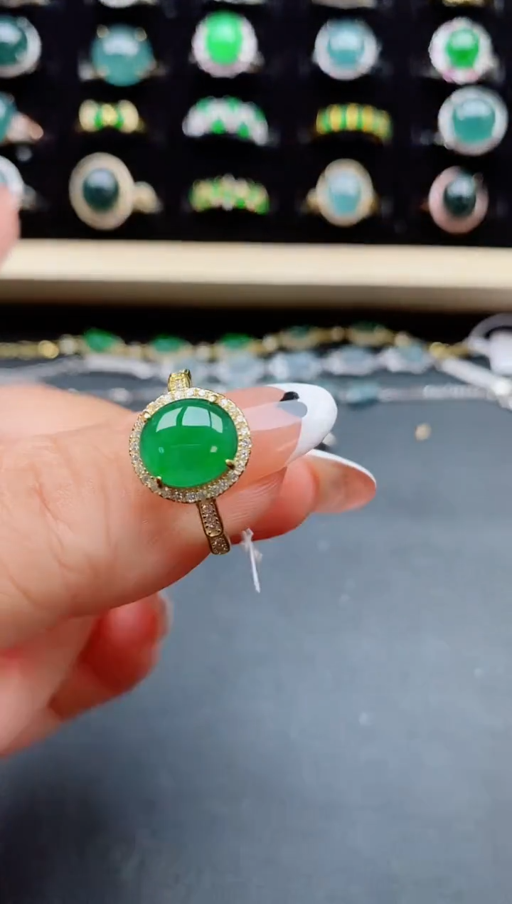 【闪购商品】翡翠戒指银S925镶嵌231321