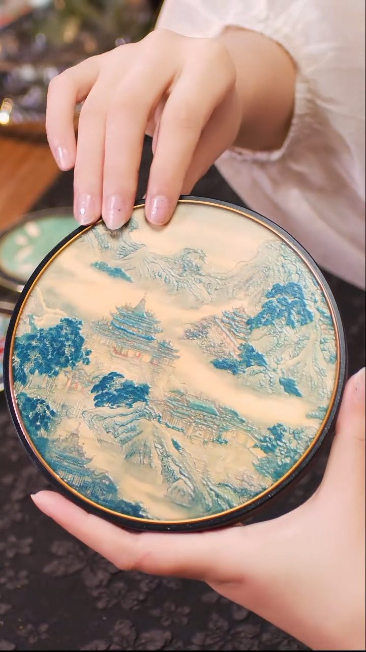 壹藏贰宝蓬莱仙境图案大垫子一片