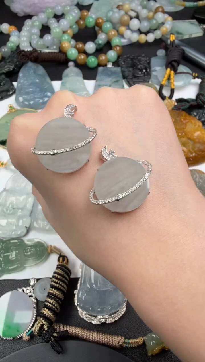 吊坠(不含链)银S925镶嵌翡翠翡翠饰品（多样性发货一件）-323