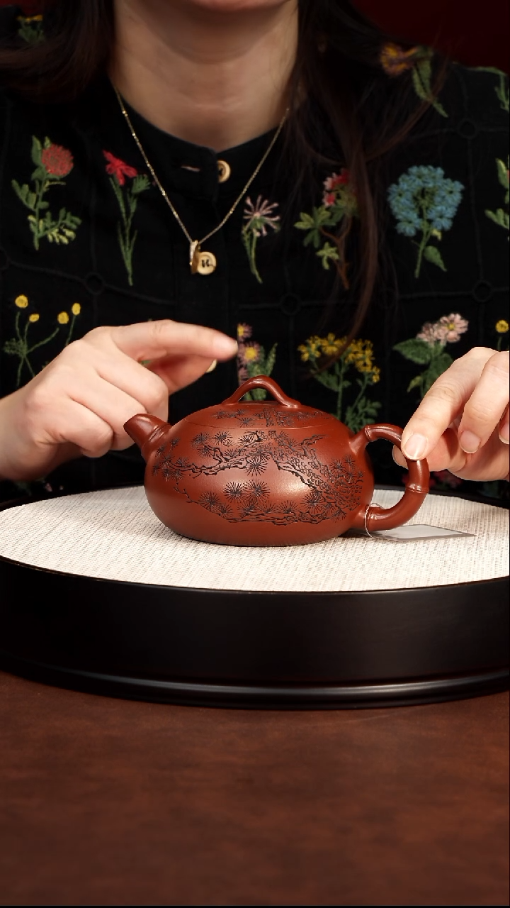 紫砂茶宠宜兴紫砂 圆珠大红袍 顾建根 39