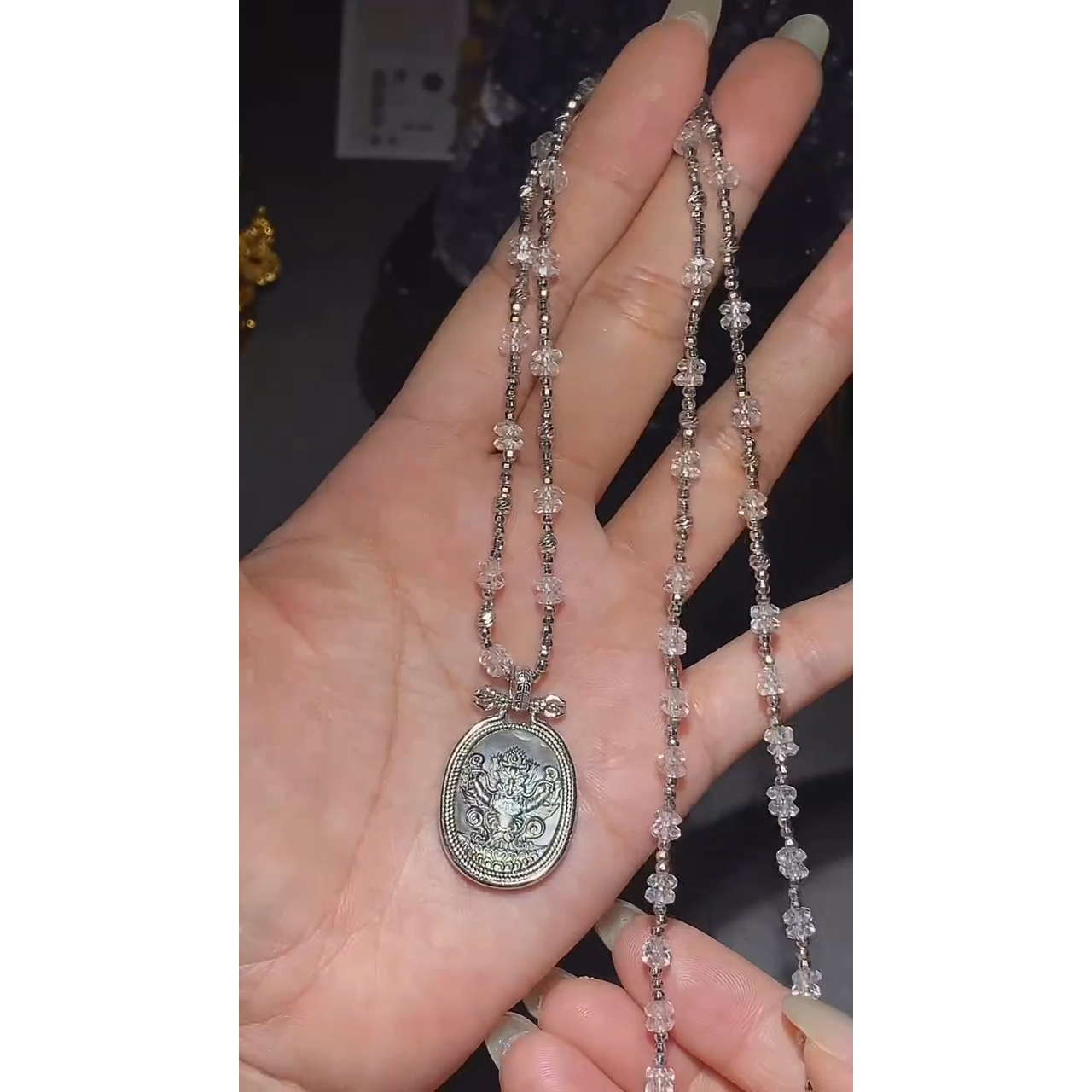 银S925镶嵌颈饰水晶大鹏鸟吊坠