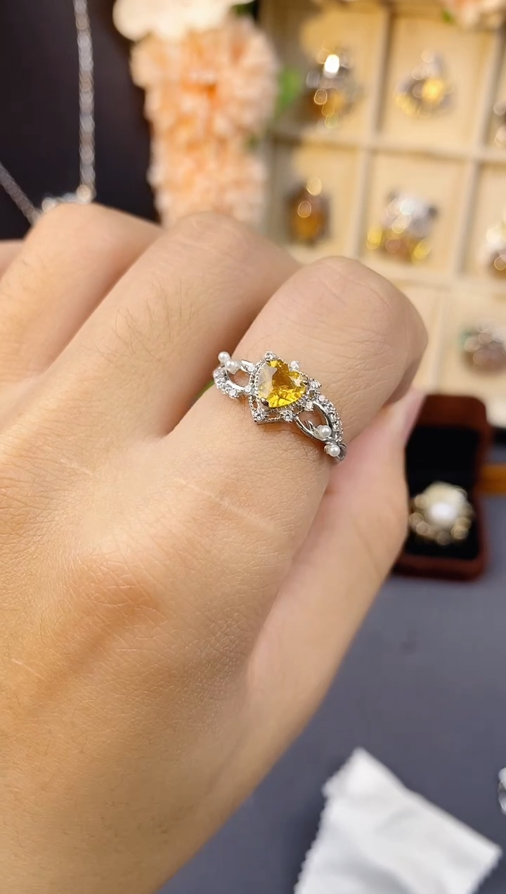 【闪购商品】碧玺戒指银S925镶嵌带证书