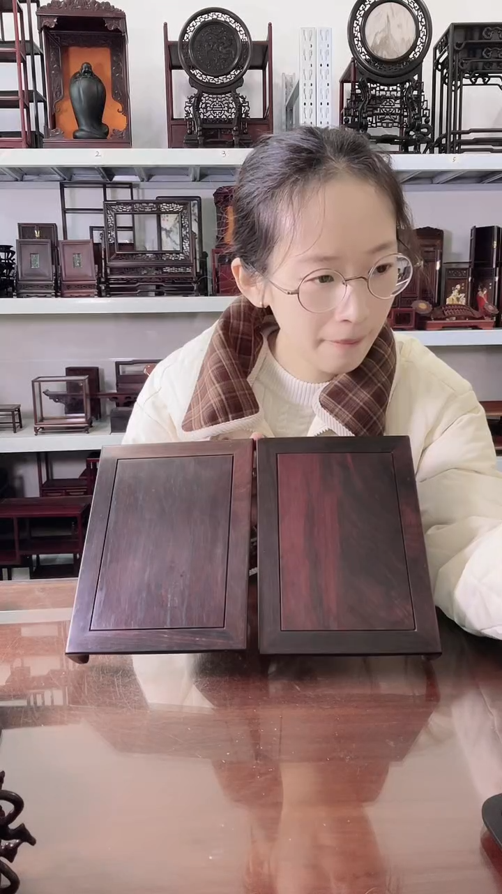 微凹黄檀（南美大红酸枝）长方底座有瑕疵22*16*3.5    80