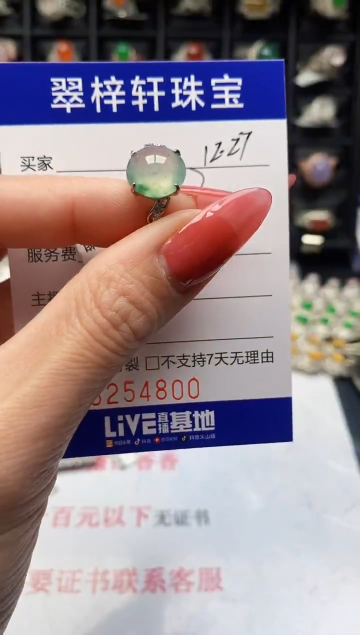 银S925镶嵌戒指翡翠4800