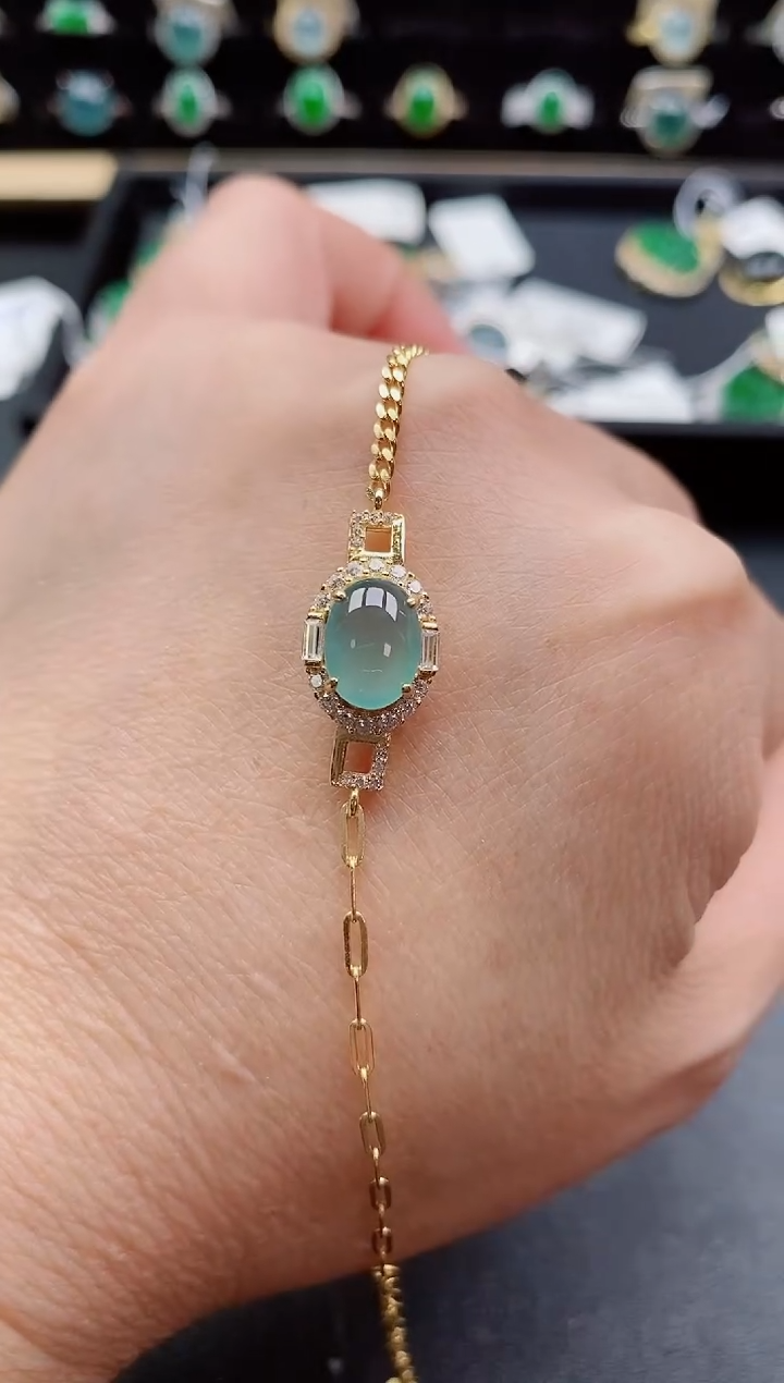 银S925镶嵌戒指翡翠1