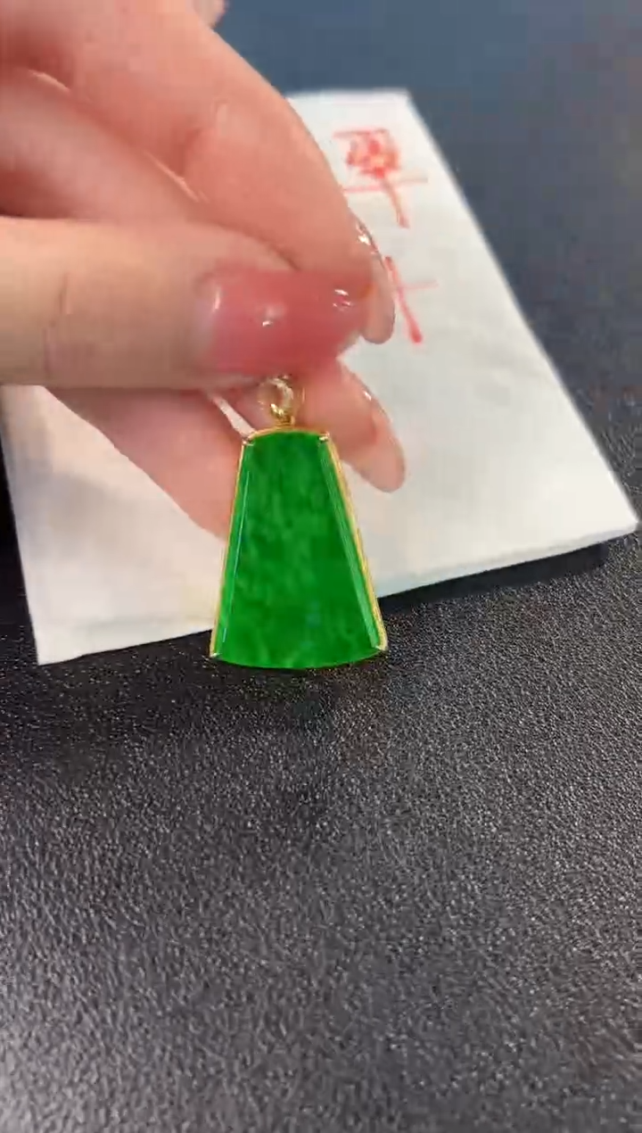 【闪购商品】翡翠颈饰18K金镶嵌 缅料A货/支持复检/一件